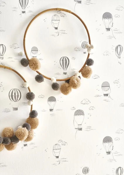 Papel pintado infantil - GLOBOS EN LAS NUBES