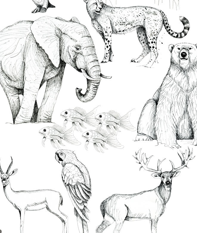 ANIMALS I Papel pintado infantil
