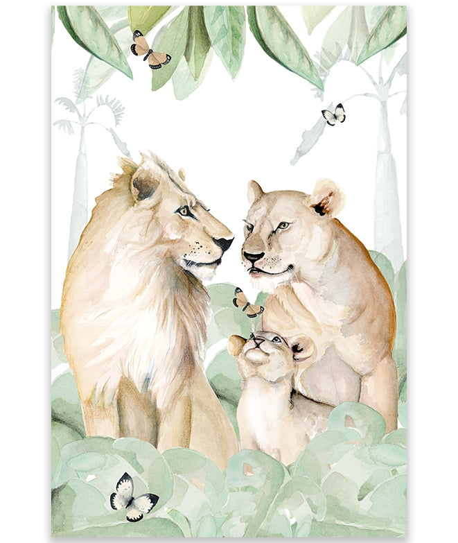 Cuadro infantil FAMILIA LEONES