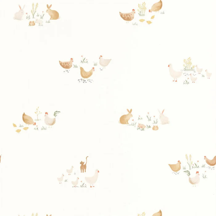 Papel pintado infantil - ANIMALES DE GRANJA