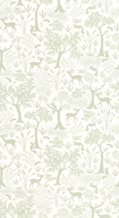Papel pintado infantil - BOSQUE POETICO VERDE | Perfecta para la habitación de tus hijos | Il Mondo di Alex