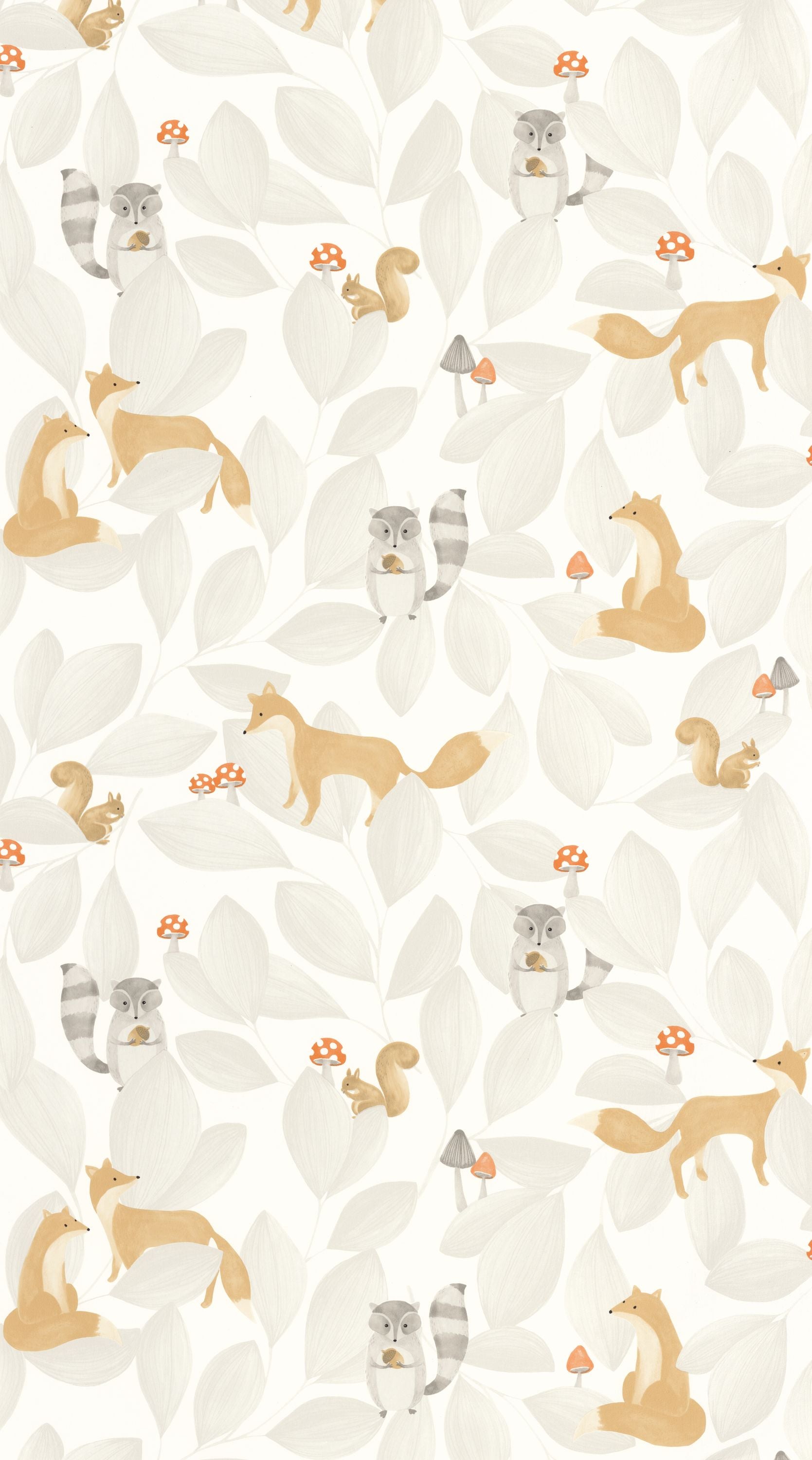 Papel pintado infantil - WOODLAND FRIENDS GRIS | Perfecta para la habitación de tus hijos | Il Mondo di Alex