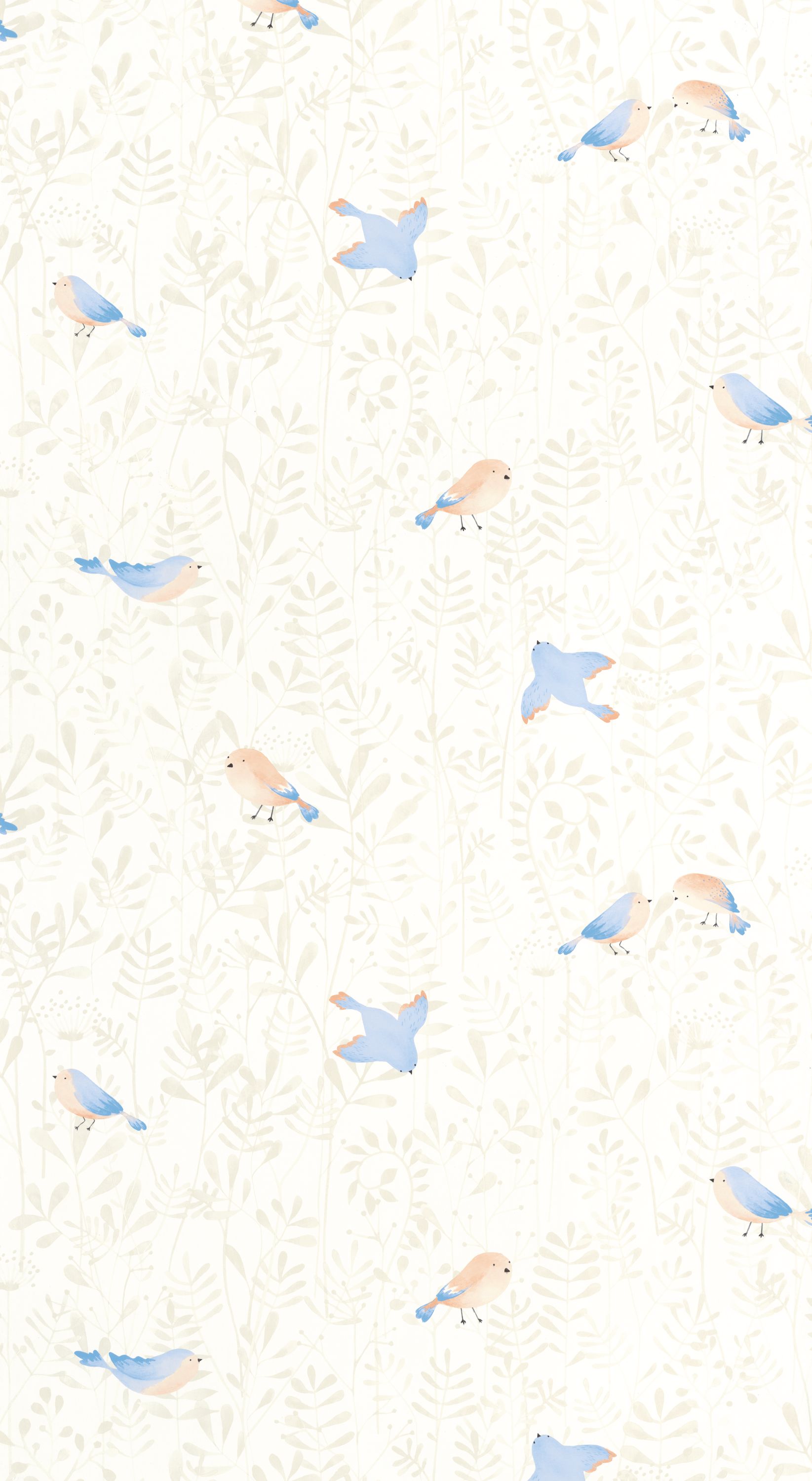 Papel pintado infantil - PÁJAROS VOLANDO AZUL | Perfecta para la habitación de tus hijos | Il Mondo di Alex