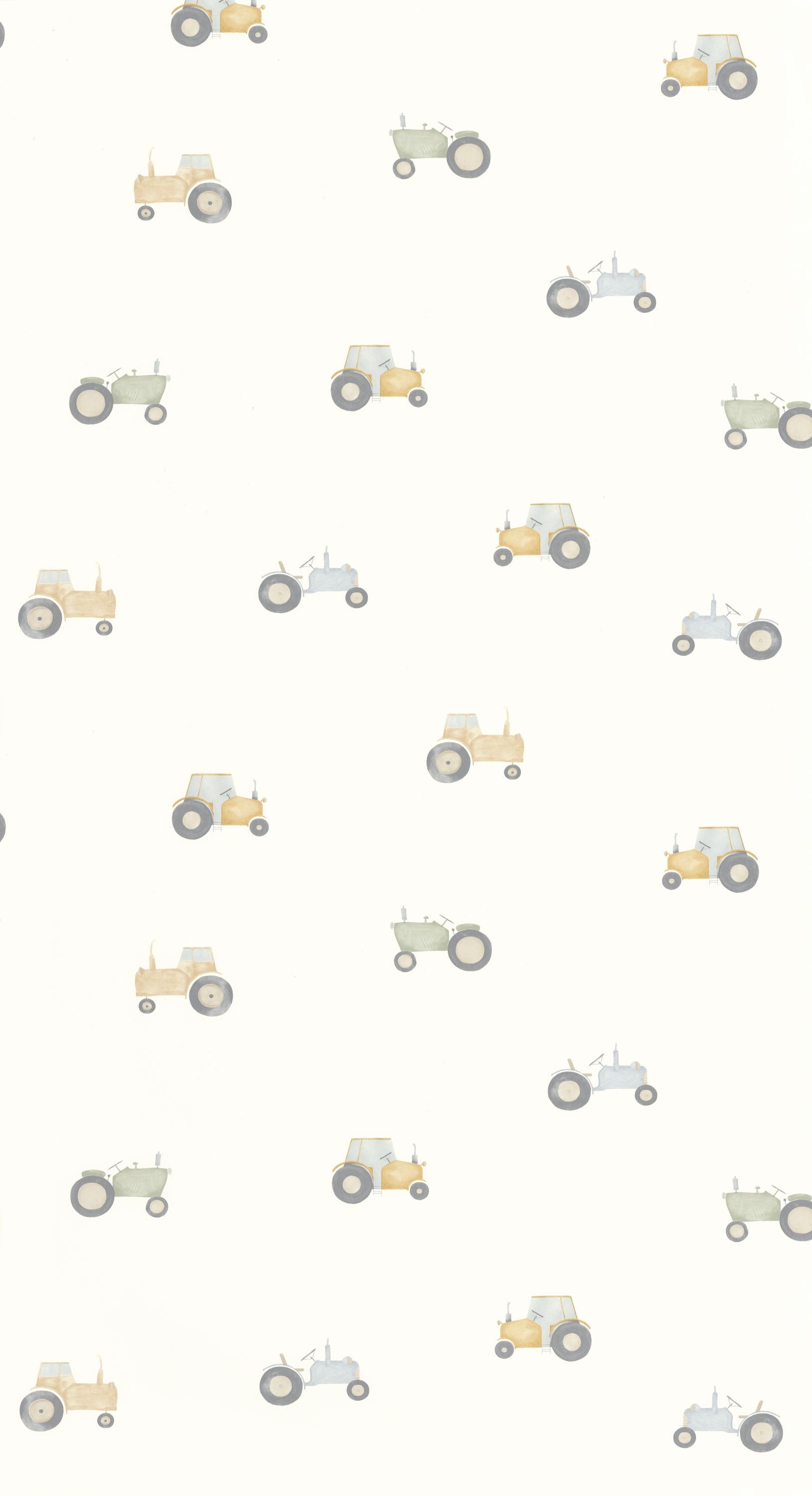 Papel pintado infantil - VINTAGE TRACTOR NATURAL | Perfecta para la habitación de tus hijos | Il Mondo di Alex