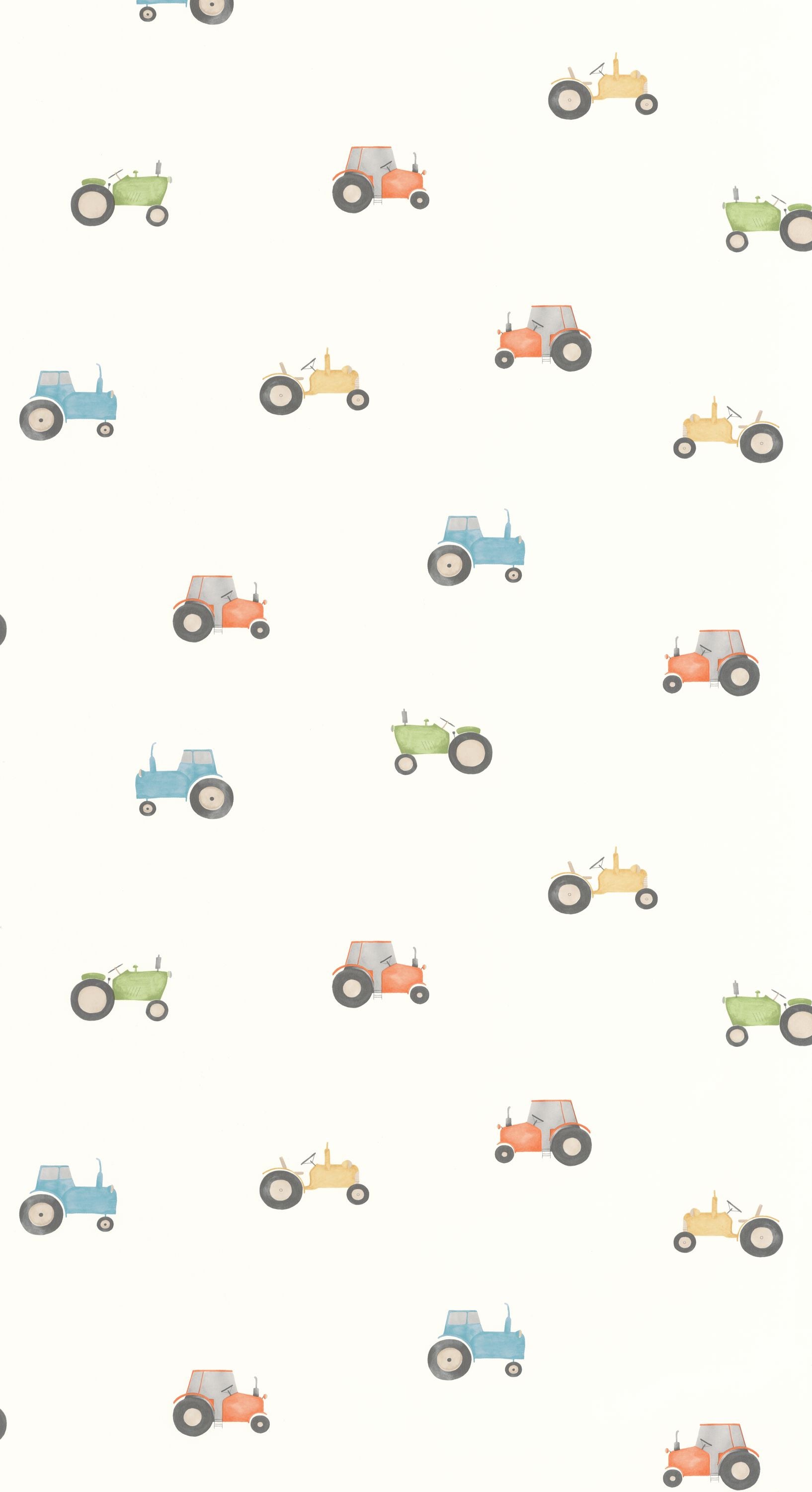 Papel pintado infantil - VINTAGE TRACTOR MULTICOLOR | Perfecta para la habitación de tus hijos | Il Mondo di Alex