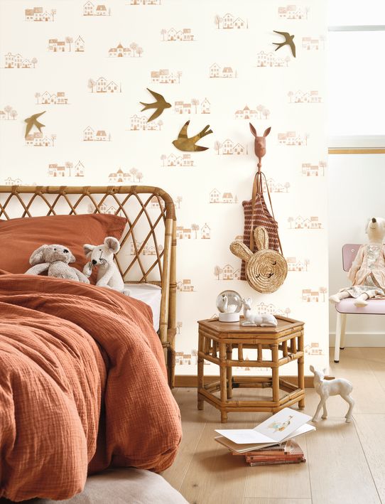 Papel pintado infantil - PASEO POR EL PUEBLO