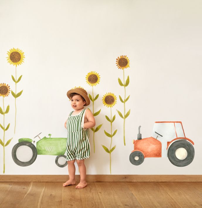 STICKER PRE-ENCOLADO - TRACTOR VERDE | Perfecta para la habitación de tus hijos | Il Mondo di Alex