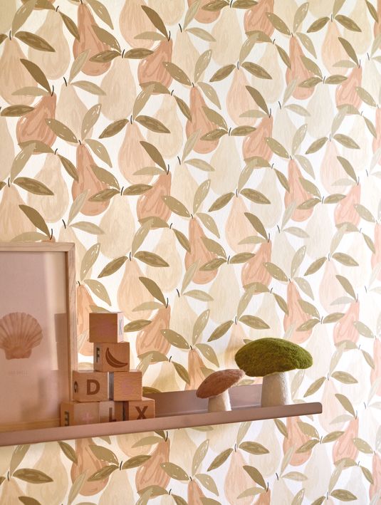 Papel pintado infantil - PEAR ROSA NUDE | Perfecta para la habitación de tus hijos | Il Mondo di Alex