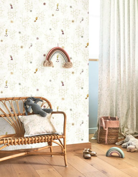 Papel pintado infantil - TROPICAL BIRDS