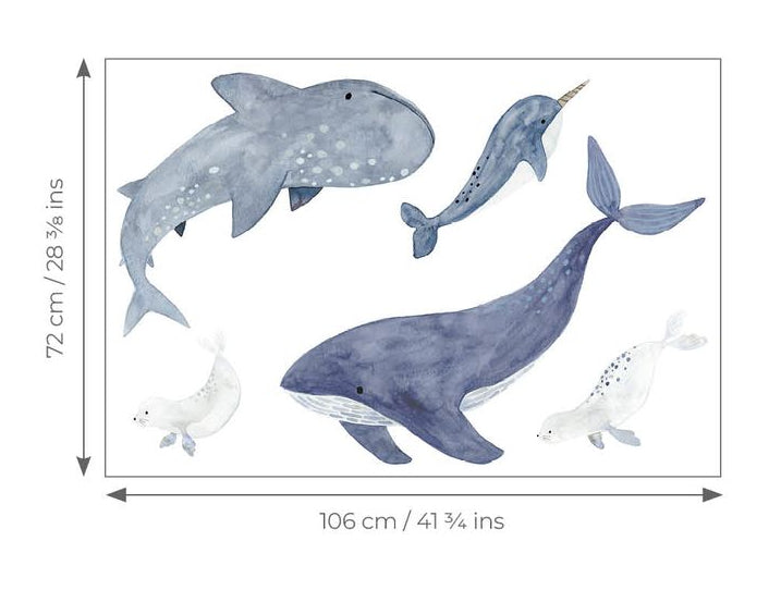 STICKER PRE-ENCOLADO BALLENAS | Perfecta para la habitación de tus hijos | Il Mondo di Alex