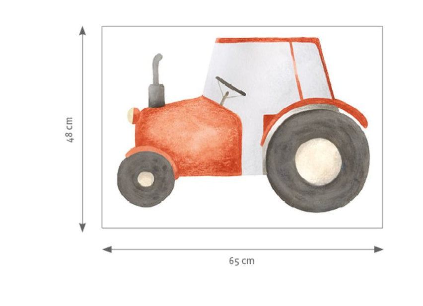 STICKER PRE-ENCOLADO - TRACTOR ROJO | Perfecta para la habitación de tus hijos | Il Mondo di Alex