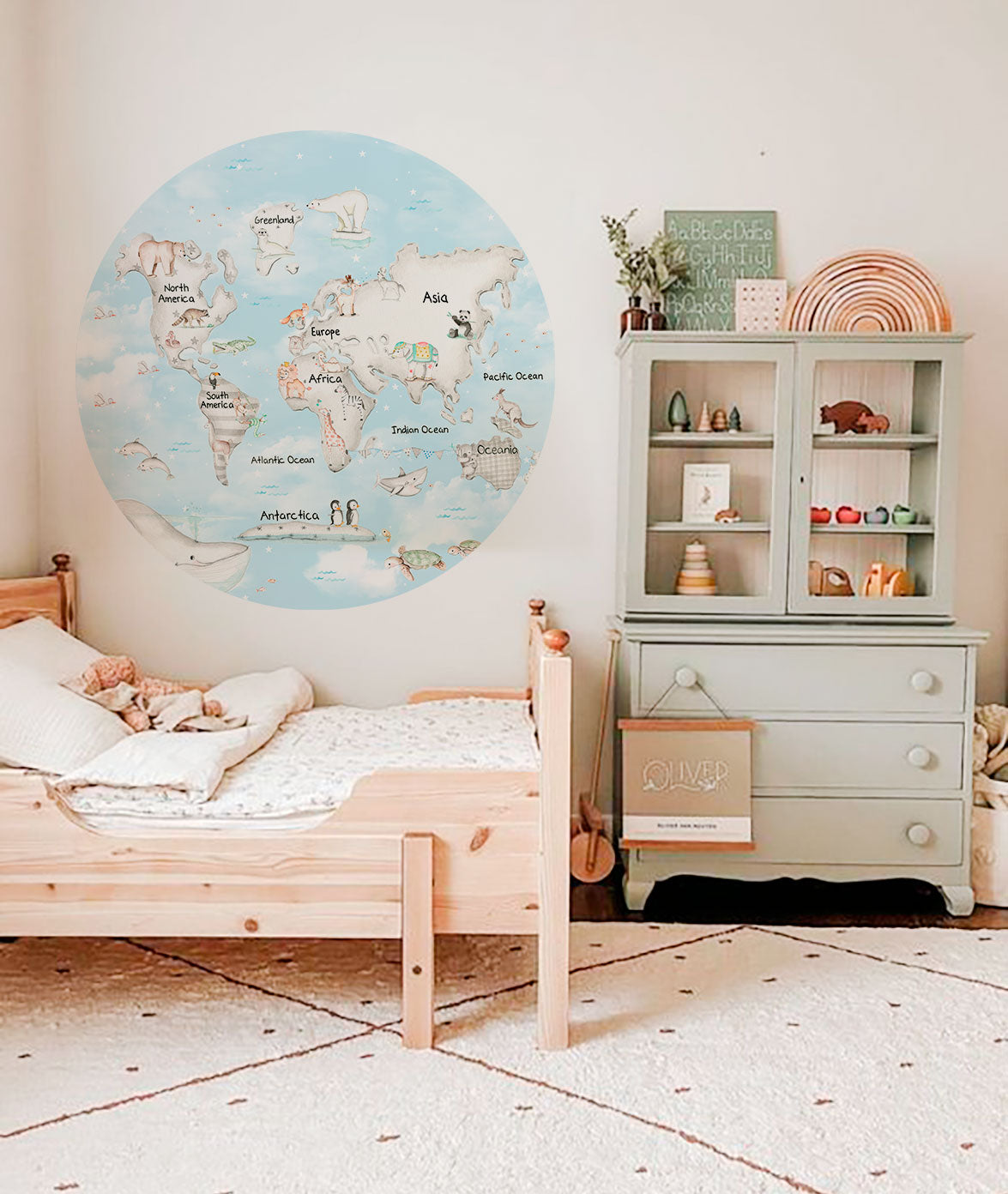 MAPA MUNDI GRIS F.AZUL Ventana mágica infantil