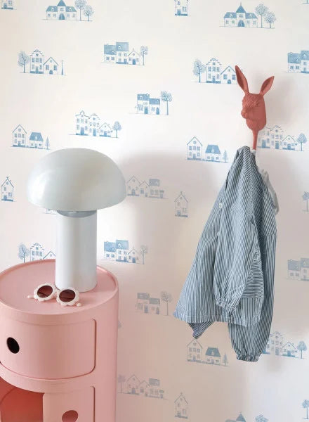 Papel pintado infantil - PASEO POR EL PUEBLO