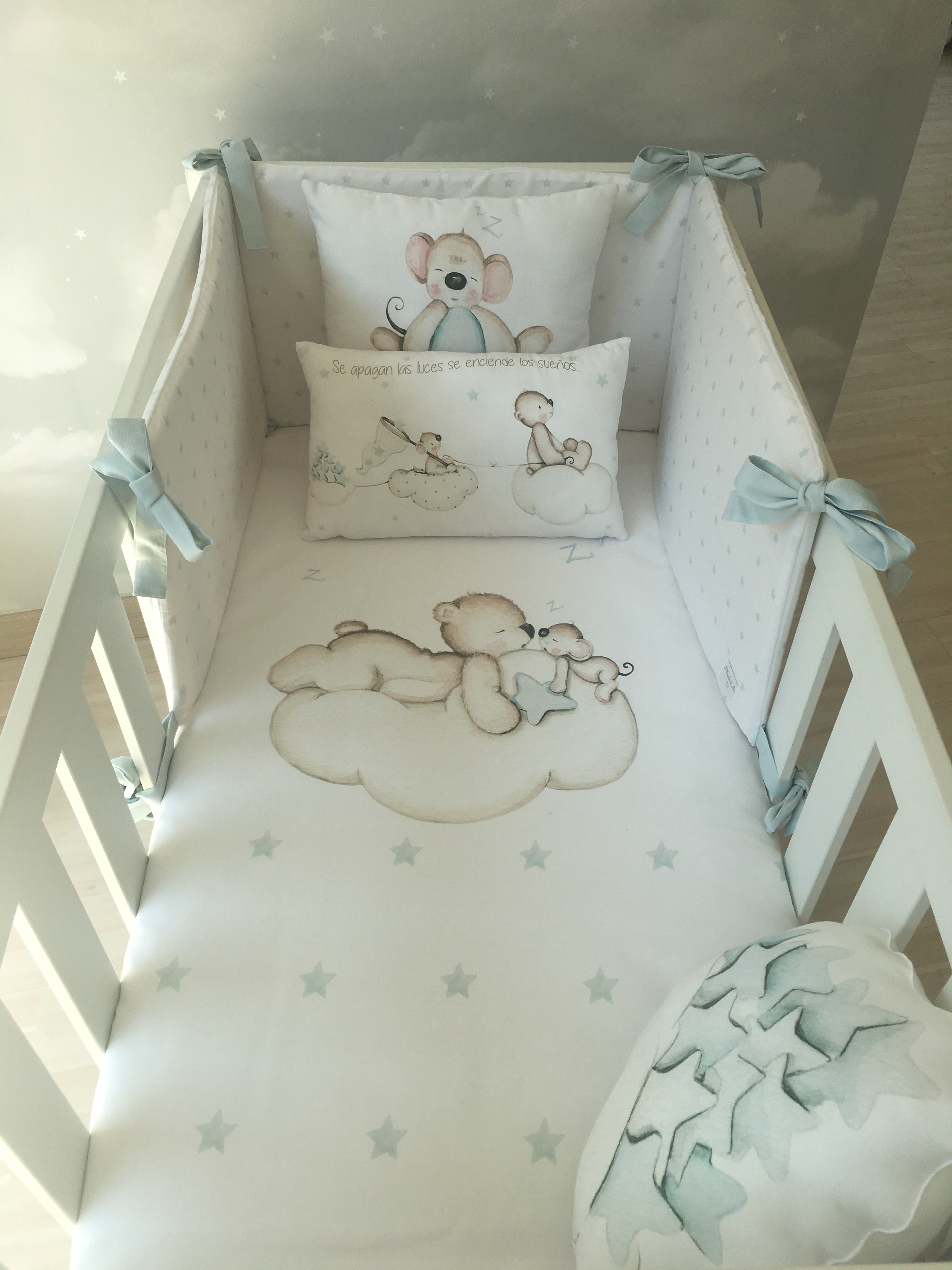 Cojín infantil personalizado EN BUSCA DE ESTRELLAS AZUL
