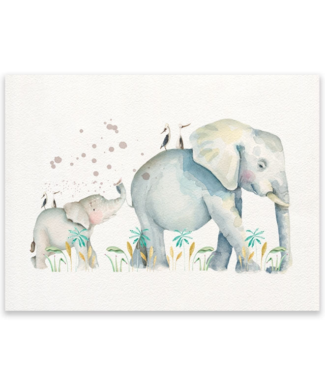 Cuadro infantil ELEFANTES JUNGLA