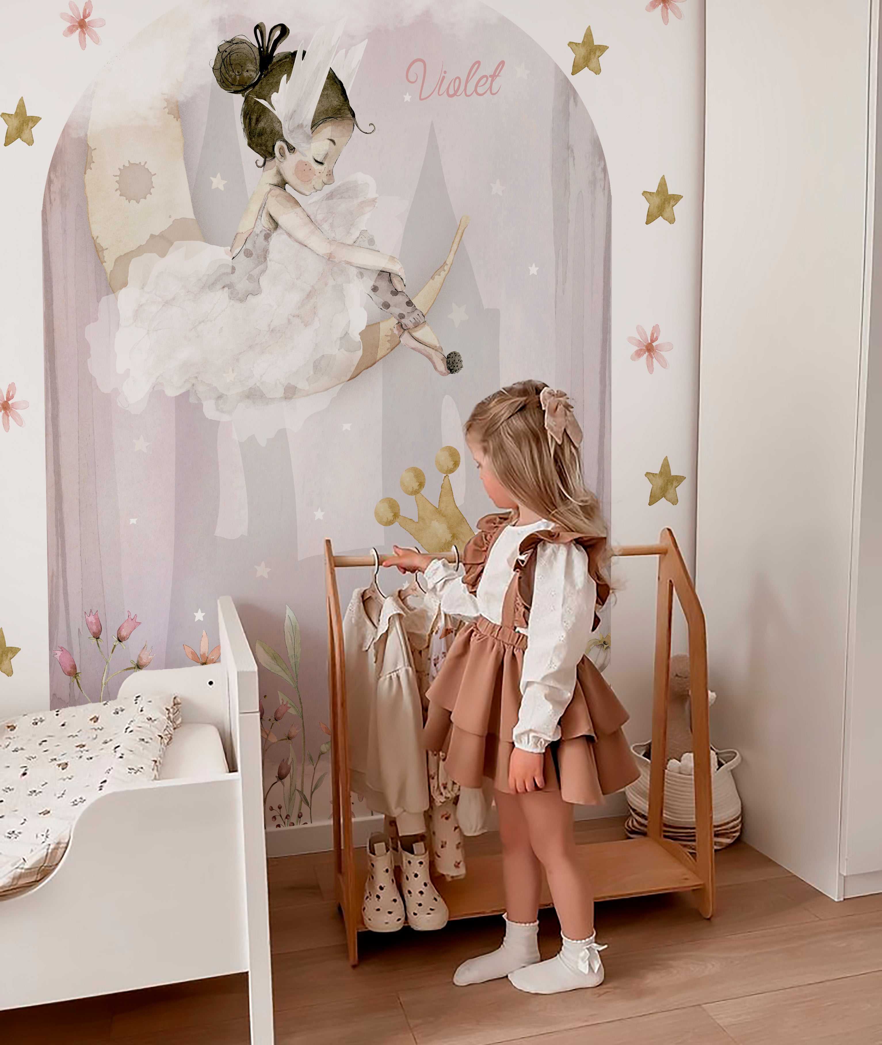 BAILARINA SOBRE LUNA II Arco adhesivo infantil