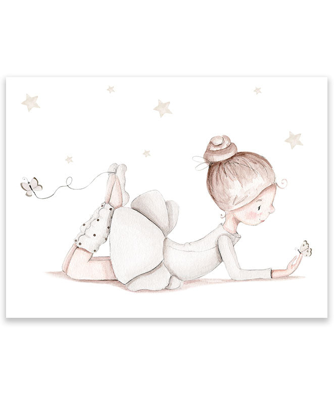 Cuadro infantil BAILARINAS DANCE TUMBADA BEIGE