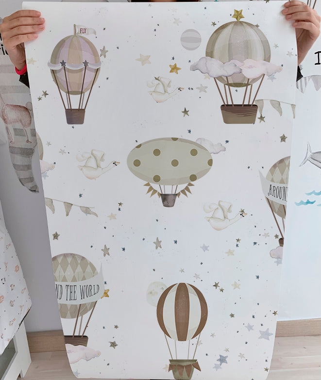 GLOBOS AROUND THE WORLD II Papel pintado infantil