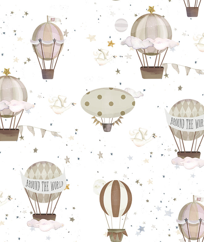 GLOBOS AROUND THE WORLD II Papel pintado infantil