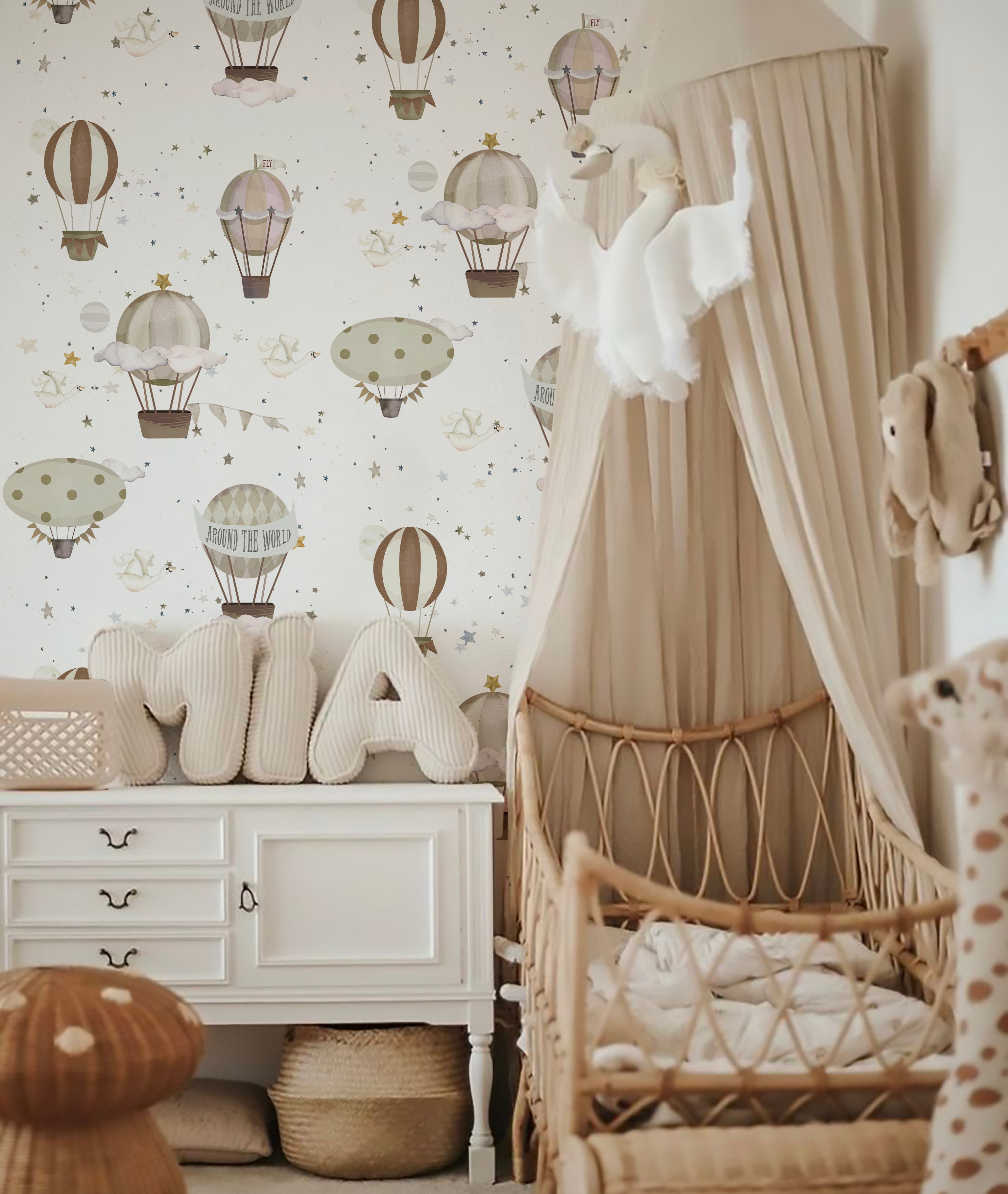 GLOBOS AROUND THE WORLD II Papel pintado infantil