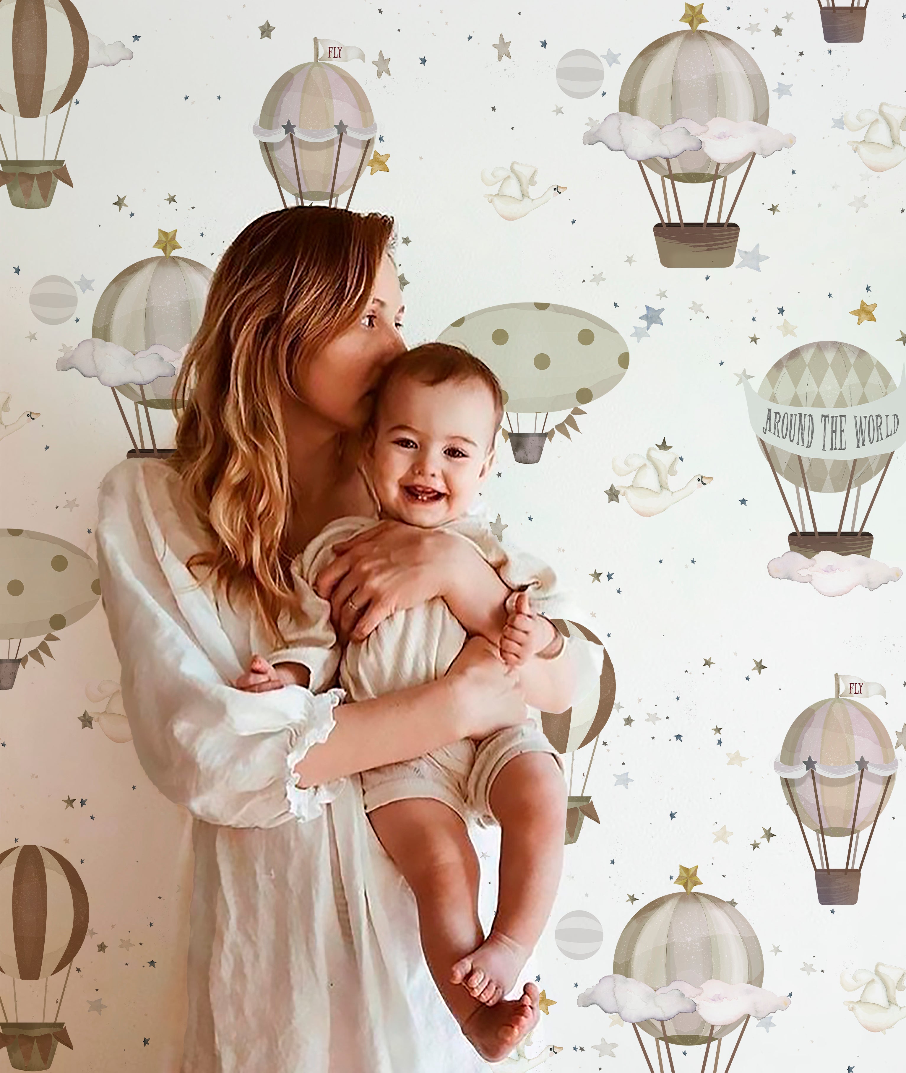 GLOBOS AROUND THE WORLD II Papel pintado infantil