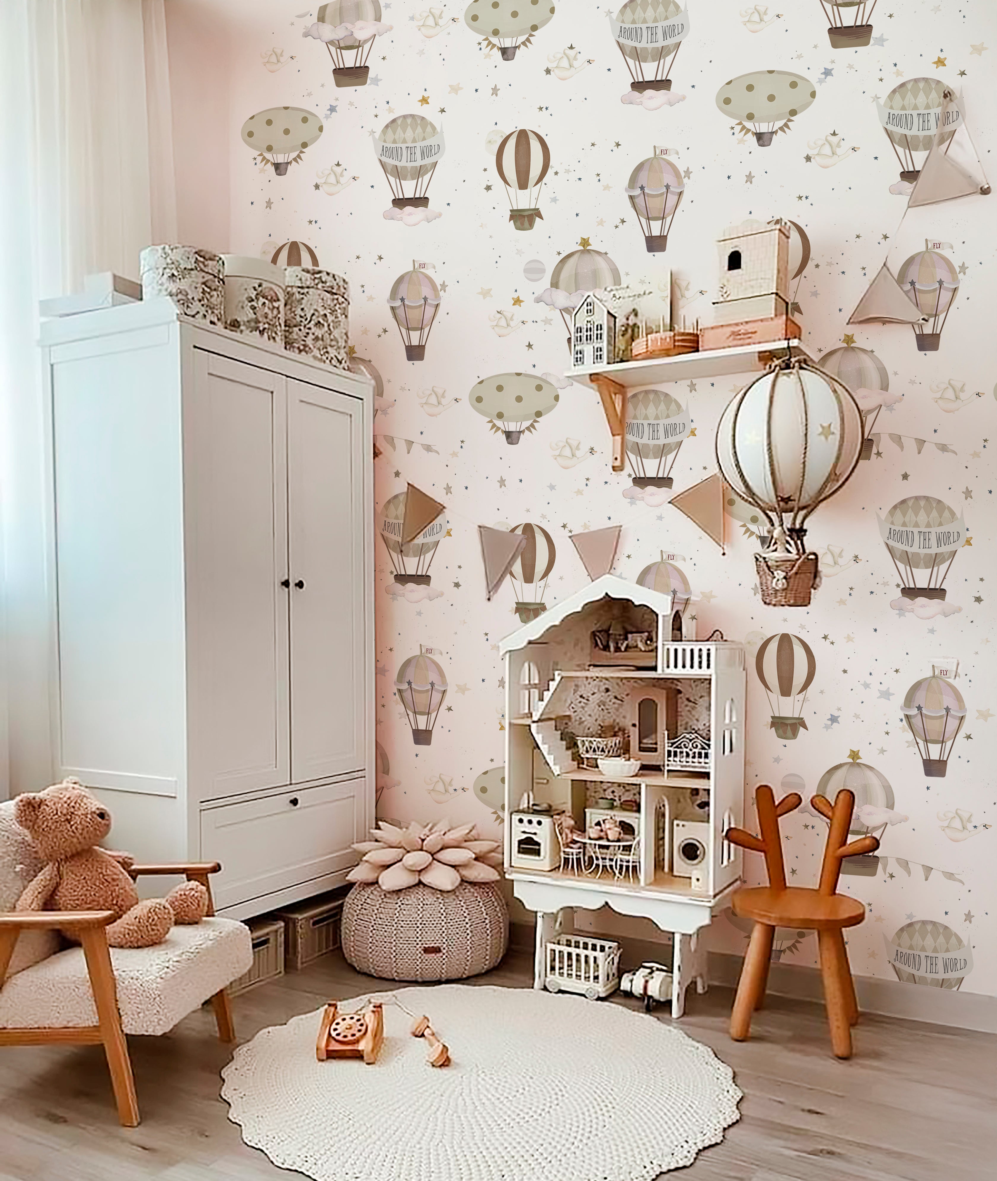 GLOBOS AROUND THE WORLD II Papel pintado infantil