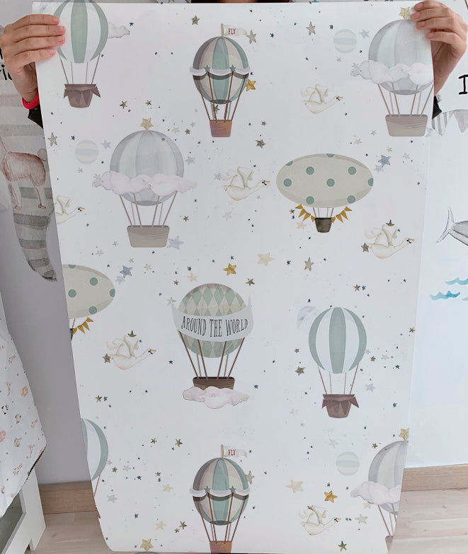 GLOBOS AROUND THE WORLD III Papel pintado infantil