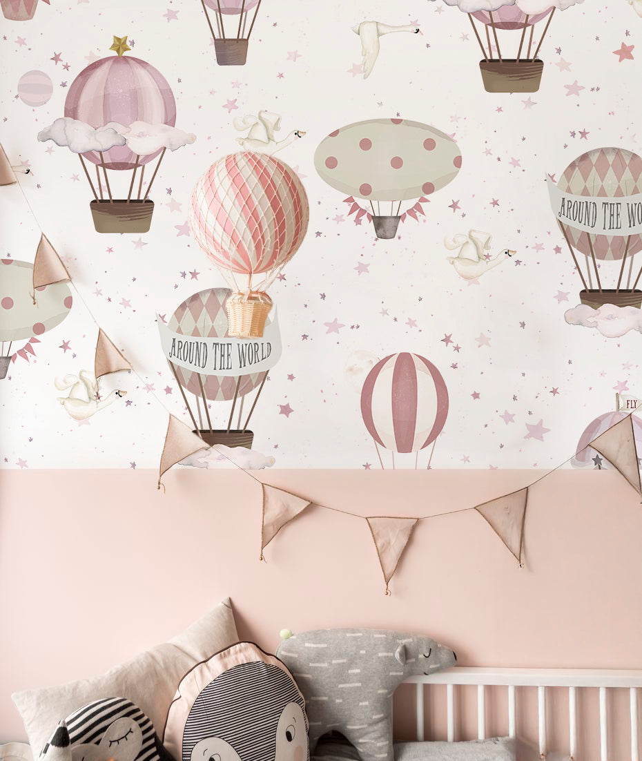 GLOBOS AROUND THE WORLD III Papel pintado infantil