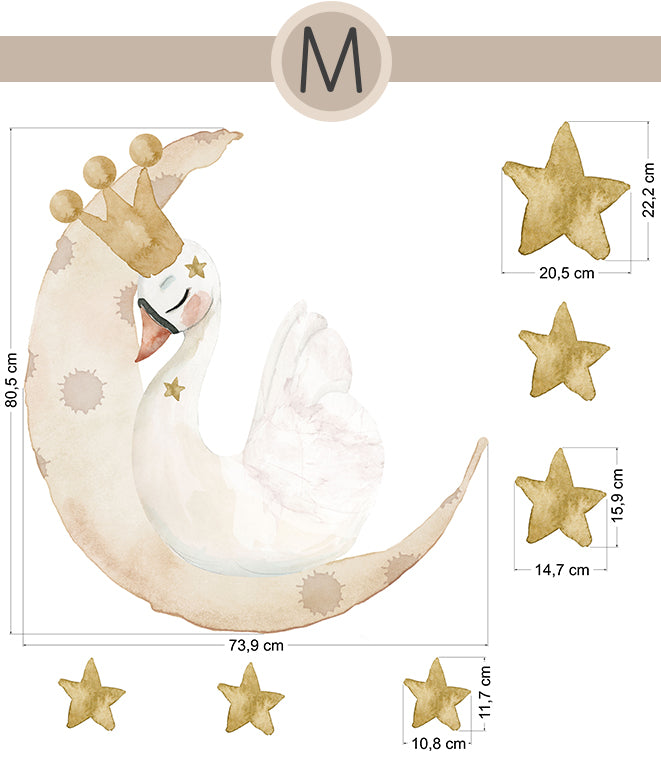 CISNE Vinilo infantil personalizable | Perfecta para la habitación de tus hijos | Il Mondo di Alex