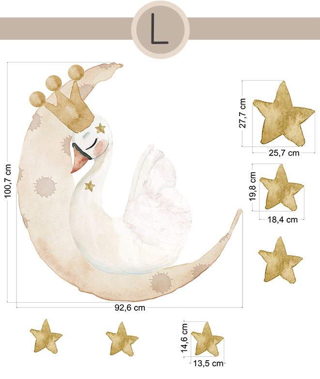 CISNE Vinilo infantil personalizable | Perfecta para la habitación de tus hijos | Il Mondo di Alex