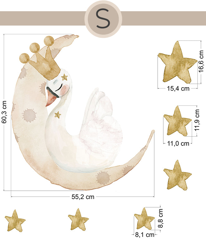 CISNE Vinilo infantil personalizable | Perfecta para la habitación de tus hijos | Il Mondo di Alex