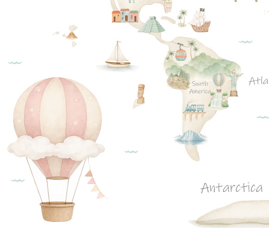 Mural de papel pintado - MAPA MUNDI ADVENTURE II | Perfecta para la habitación de tus hijos | Il Mondo di Alex