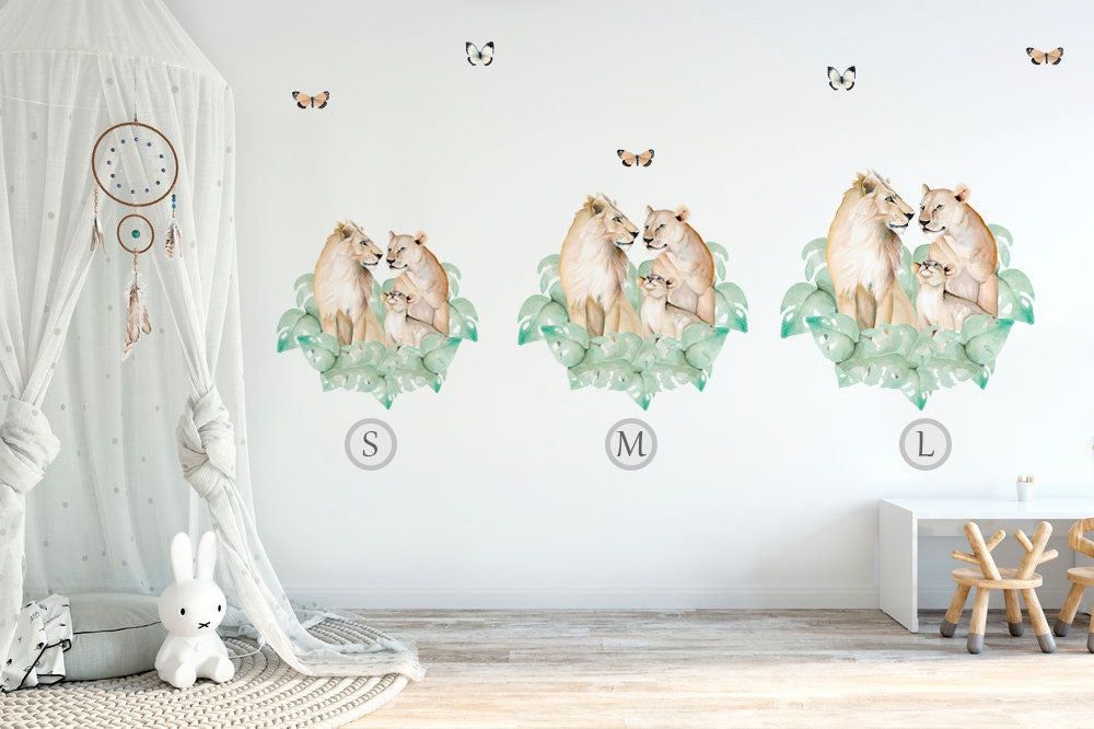 FAMILIA LEONES Vinilo infantil personalizable