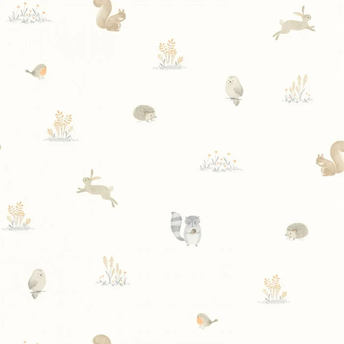 Papel pintado infantil -  ANIMALITOS DEL BOSQUE NATURAL | Perfecta para la habitación de tus hijos | Il Mondo di Alex