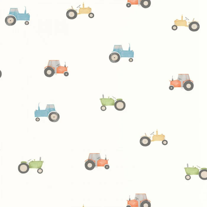 Papel pintado infantil -  VINTAGE TRACTOR MULTICOLOR | Perfecta para la habitación de tus hijos | Il Mondo di Alex