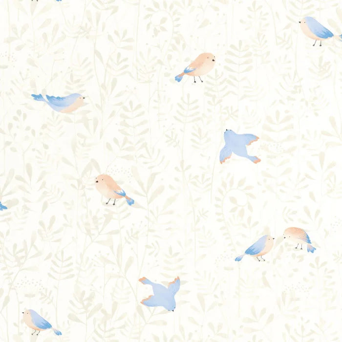 Papel pintado infantil -  PÁJAROS VOLANDO AZUL | Perfecta para la habitación de tus hijos | Il Mondo di Alex