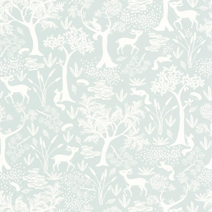 Papel pintado infantil -  BOSQUE POETICO AZUL | Perfecta para la habitación de tus hijos | Il Mondo di Alex