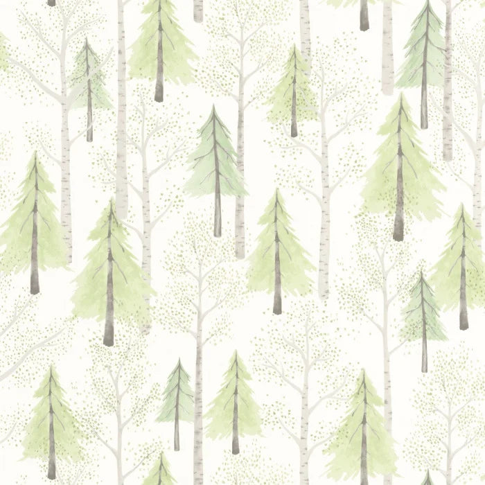 Papel pintado infantil -  PASEO POR EL BOSQUE VERDE | Perfecta para la habitación de tus hijos | Il Mondo di Alex