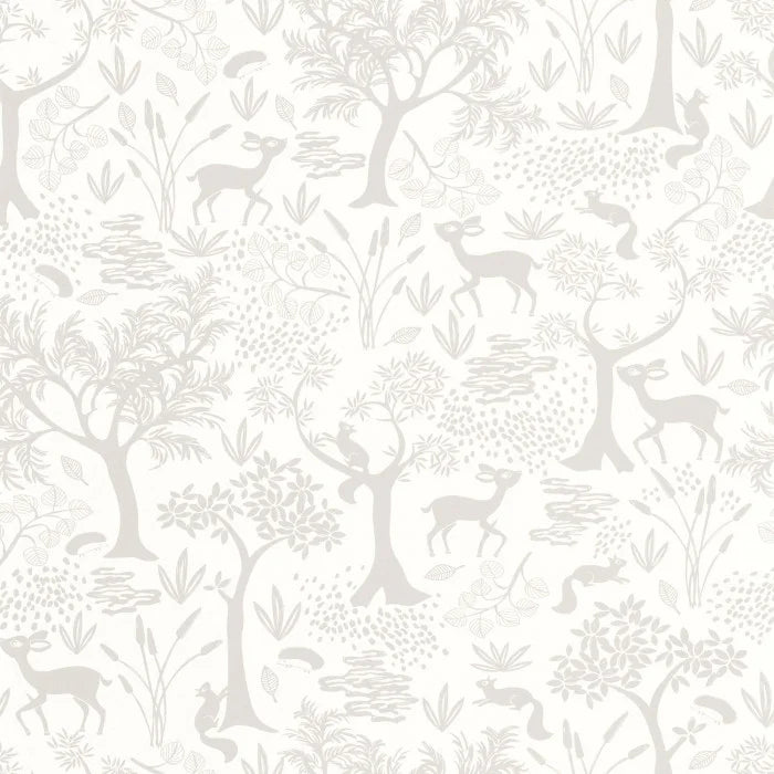 Papel pintado infantil -  BOSQUE POETICO GRIS | Perfecta para la habitación de tus hijos | Il Mondo di Alex