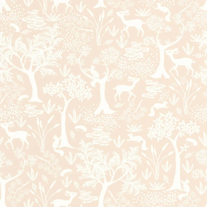 Papel pintado infantil -  BOSQUE POETICO ROSA NUDE | Perfecta para la habitación de tus hijos | Il Mondo di Alex
