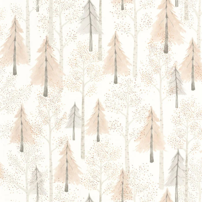 Papel pintado infantil -  PASEO POR EL BOSQUE BEIGE NUDE | Perfecta para la habitación de tus hijos | Il Mondo di Alex