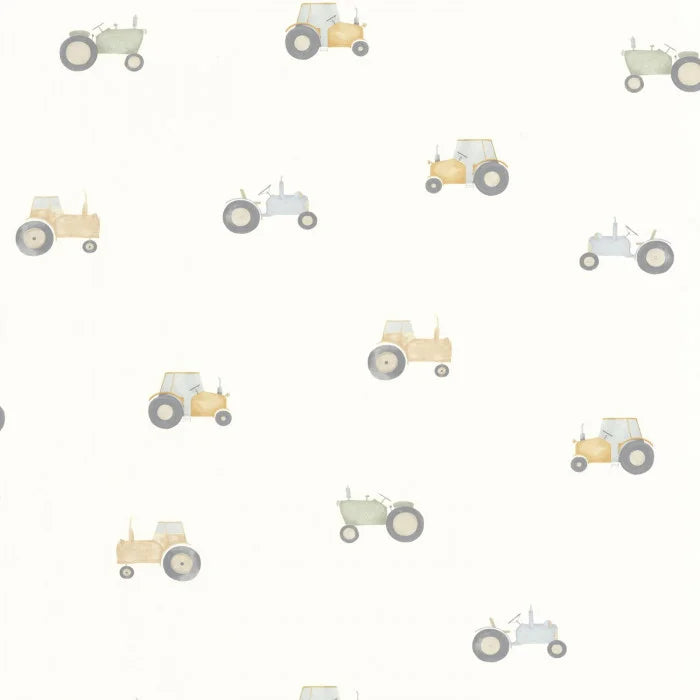 Papel pintado infantil -  VINTAGE TRACTOR NATURAL | Perfecta para la habitación de tus hijos | Il Mondo di Alex