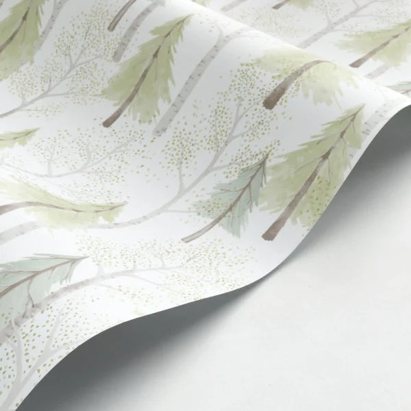 Papel pintado infantil -  PASEO POR EL BOSQUE VERDE | Perfecta para la habitación de tus hijos | Il Mondo di Alex