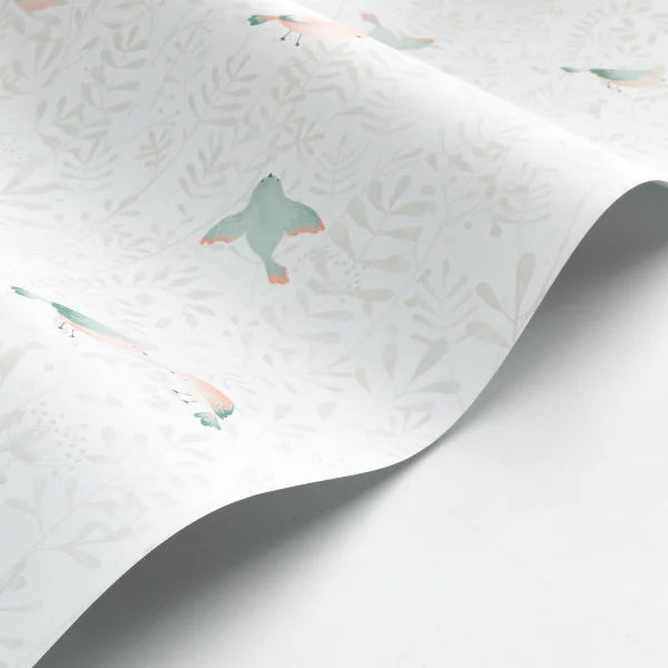 Papel pintado infantil -  PÁJAROS VOLANDO VERDE MINT | Perfecta para la habitación de tus hijos | Il Mondo di Alex