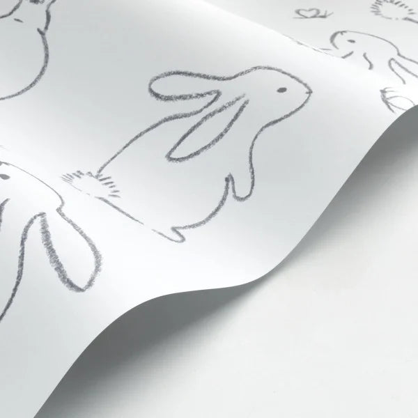 Papel pintado infantil -  FUNNY BUNNY NEGRO | Perfecta para la habitación de tus hijos | Il Mondo di Alex