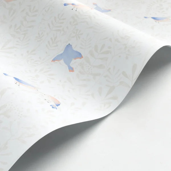 Papel pintado infantil -  PÁJAROS VOLANDO AZUL | Perfecta para la habitación de tus hijos | Il Mondo di Alex