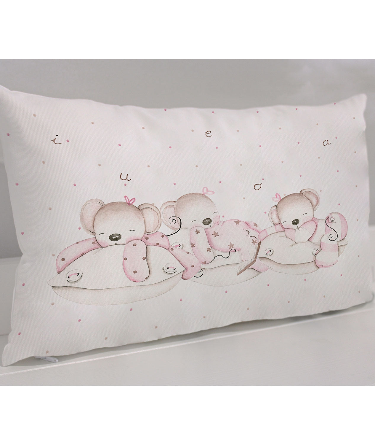 Cojín infantil personalizado RATITAS SOBRE ALMOHADAS