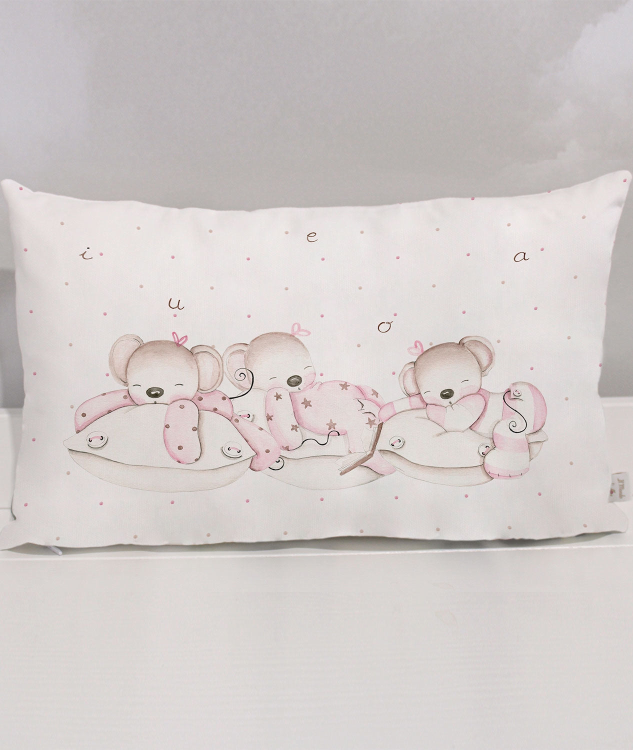 Cojín infantil personalizado RATITAS SOBRE ALMOHADAS