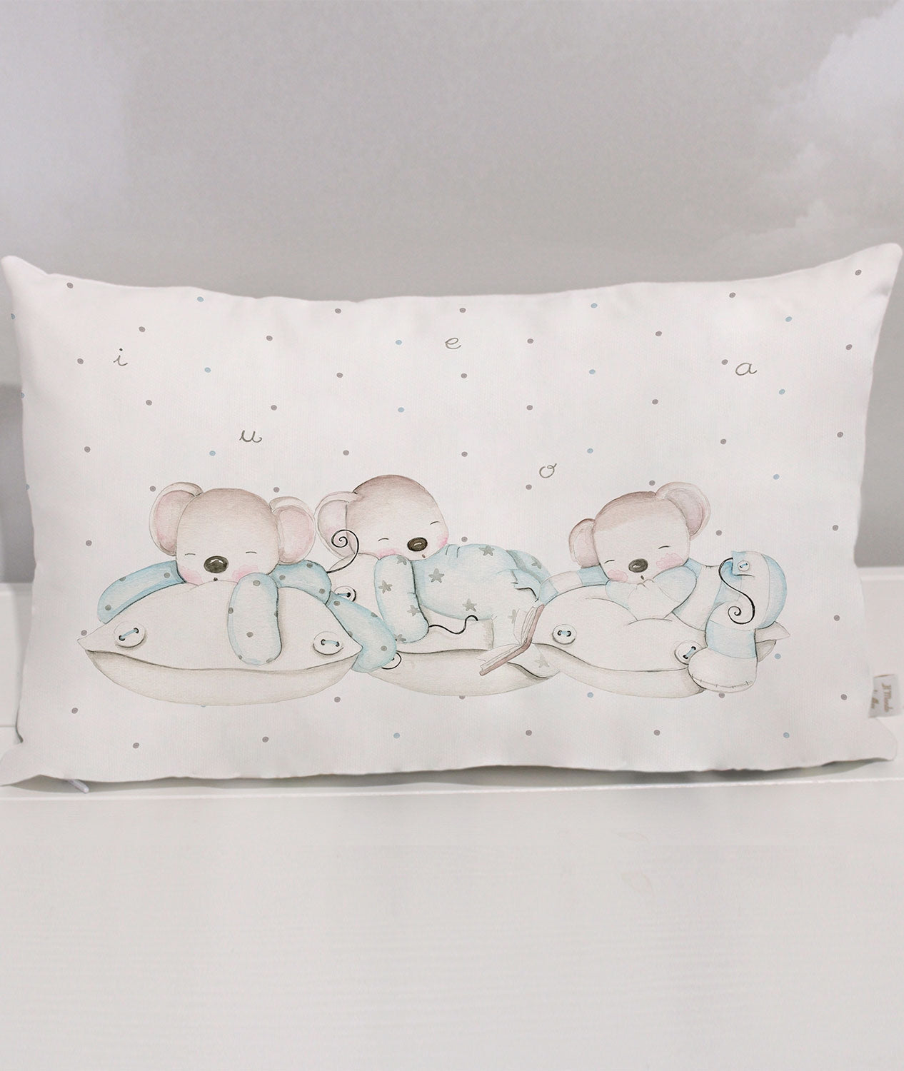 Cojín infantil personalizado RATONES SOBRE ALMOHADAS