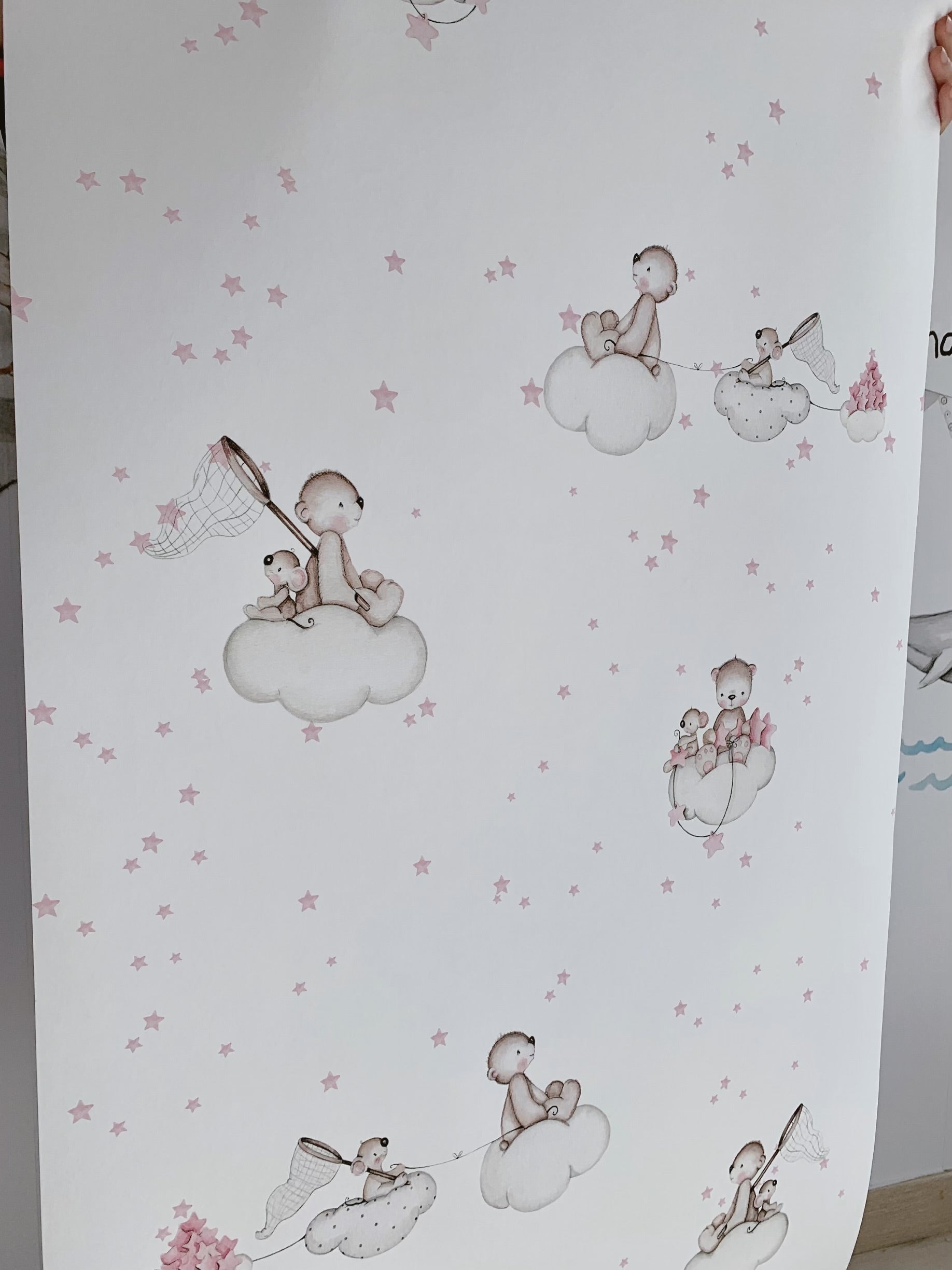 EN BUSCA DE ESTRELLAS ROSA Papel pintado infantil